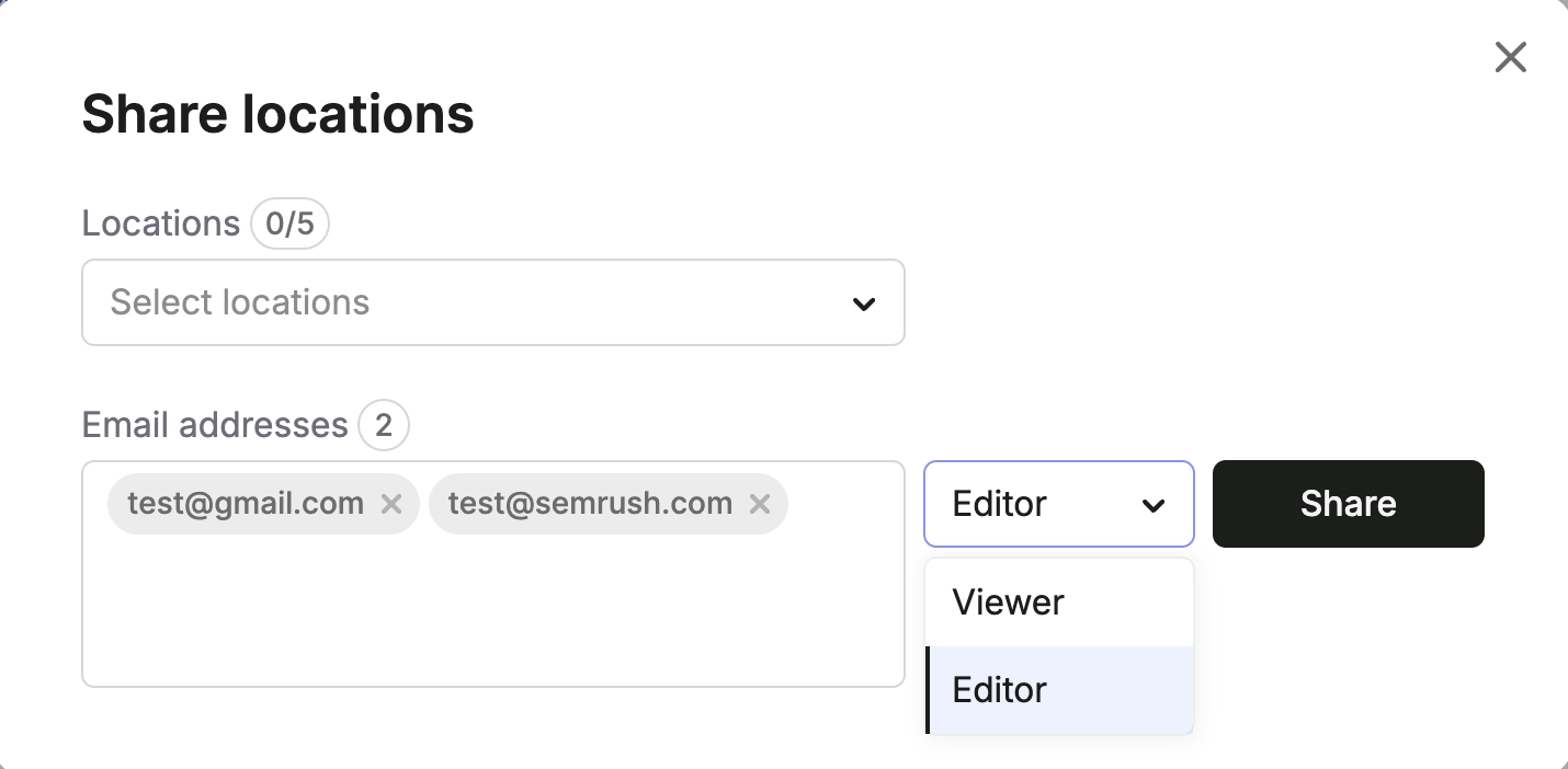 How To Share a Location in Semrush Local Tools image 3